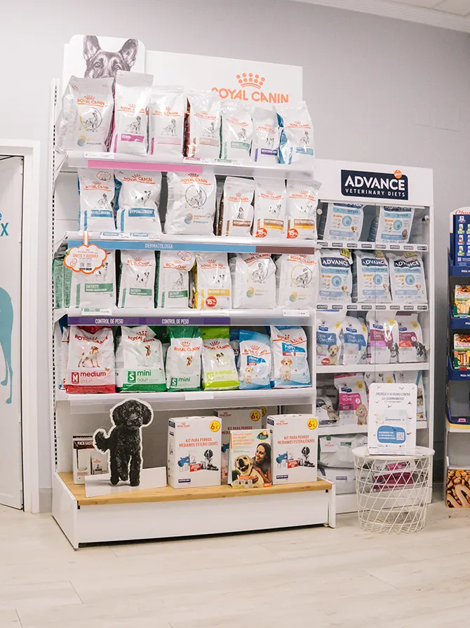 Material en sala de perros